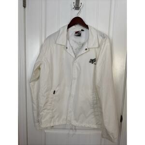 Fox Racing Original Vintage Windbreaker Jacket Size Large - White No stains